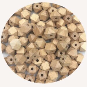 Cuentas hexagonal de madera-14mm