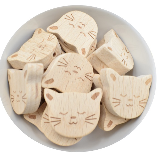 Cuenta gatito de madera